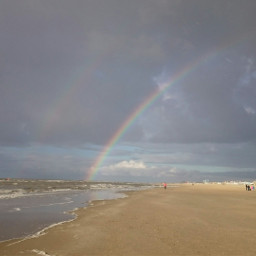 rainbow stormyclouds nature sea freetoedit